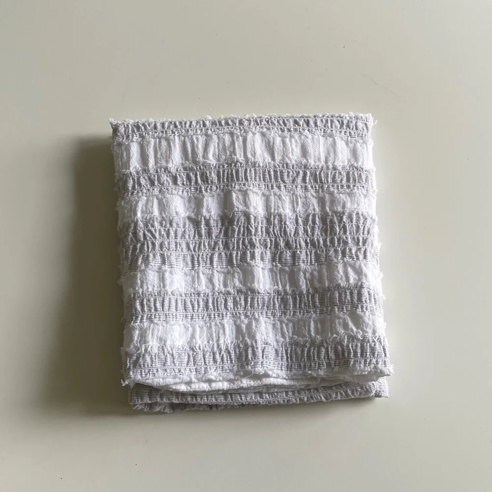 Moss & Willow Textured Cotton Pillow Sham / Case Lightweight Ivory Stripe
